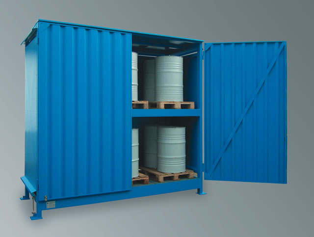 Wasserschutzfachcontainer 2 Ebenen - Breite 3,13 m, Tiefe 1,45 m